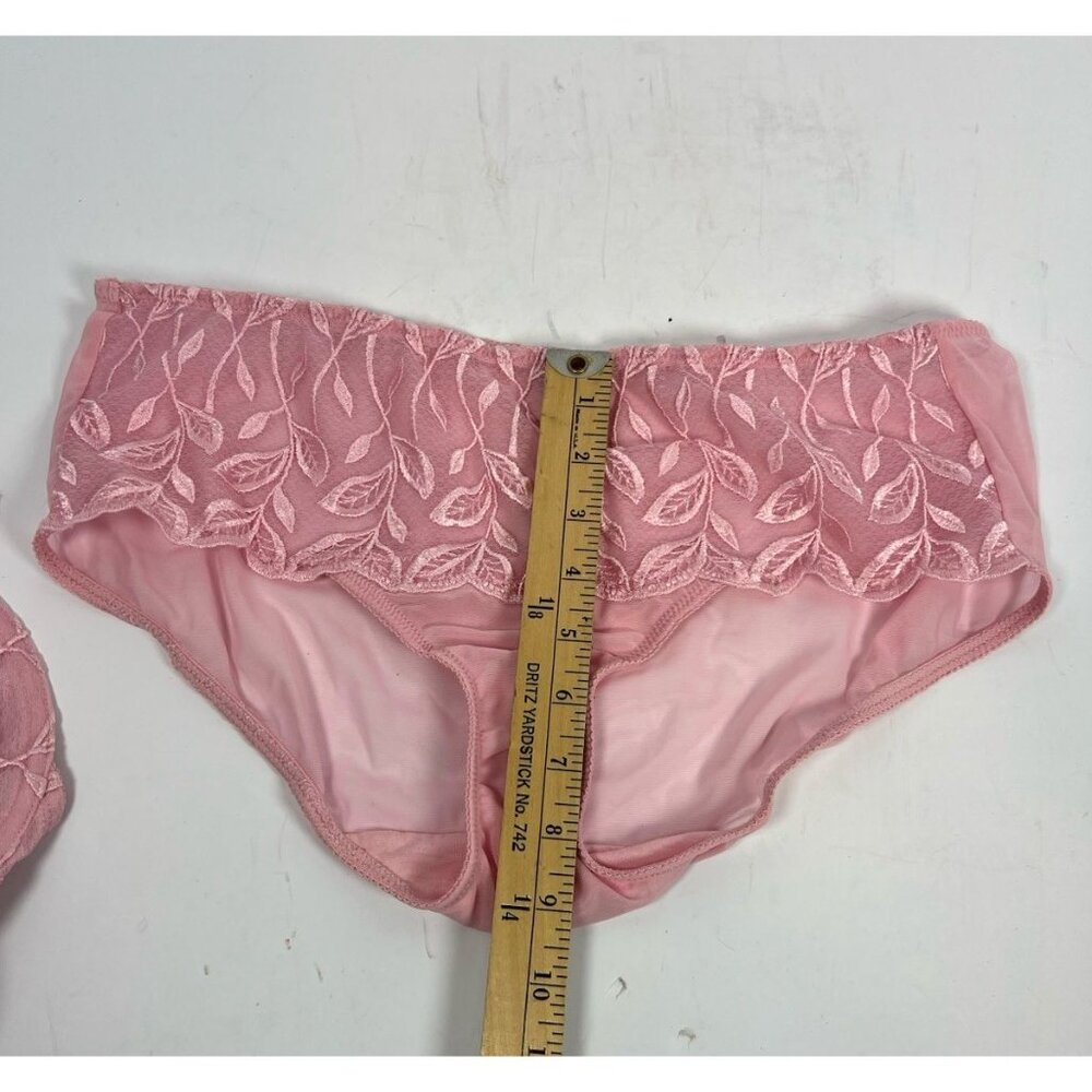 Vintage Bali Matching Bra Underwear Set Pink 3373 Lace 36DD 31” Waist Panties - Picture 7 of 7